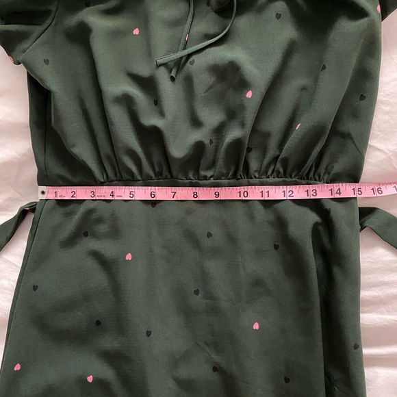 Emerald Green and Heart Print Midi Dress - Picture 4 of 8